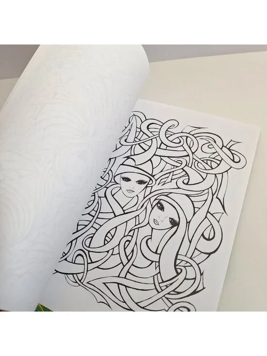 Creative Haven Art Nouveau Animal Fashions Fanciful Faces Coloring Books Lot - Picture 11 of 12